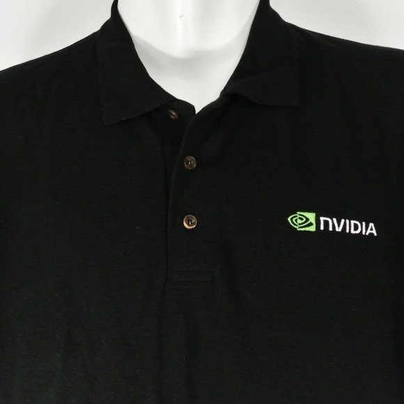 NVIDIA Tech Employee Uniform Black Polo Shirt Size NEW Size XL - Picture 2 of 8